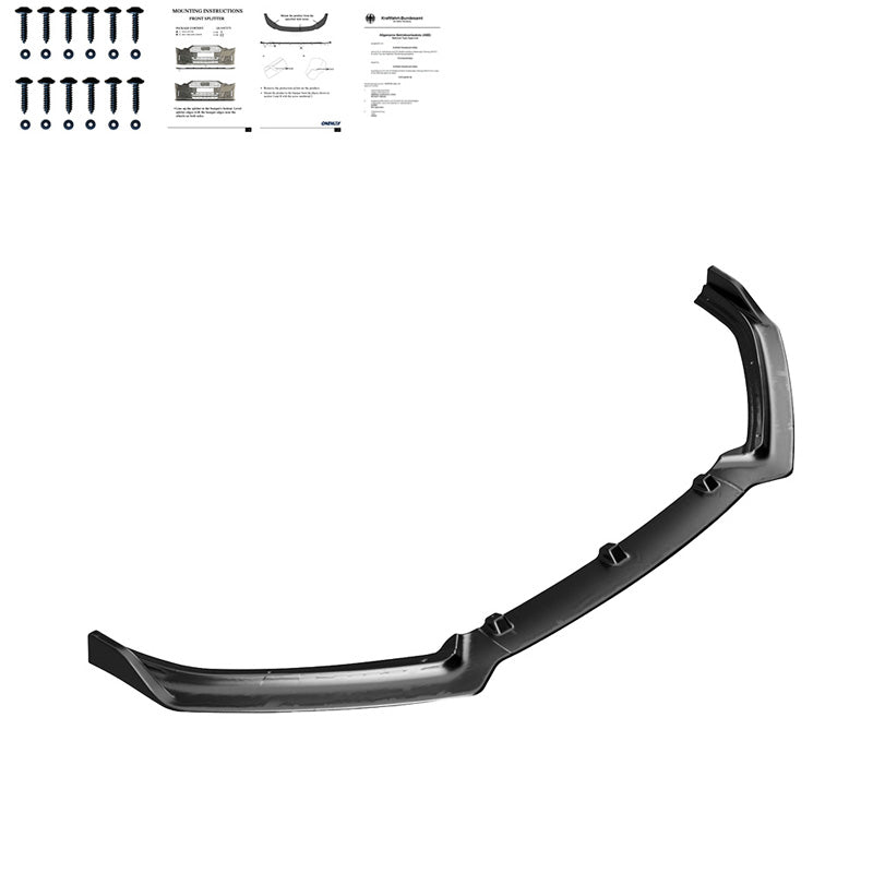 OneWay, Frontspoiler, Glossy sort, Passer til Volkswagen Polo 6R/6C 2009-2017, 'Sporty Design'