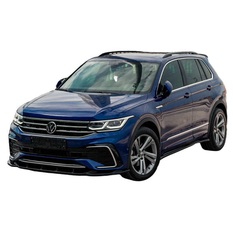 OneWay, Front spoiler, Glossy black, Fits Volkswagen Tiguan II R/R-Line Facelift 2020-2024, ABE TÜV approved