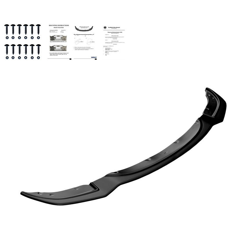 OneWay, spoiler avant, noir brillant, compatible avec BMW 5-Series F10/F11 M-Pack 2011-2016, Version 2