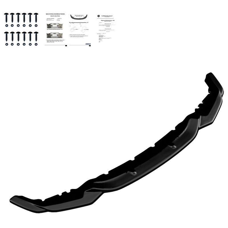 OneWay, spoiler avant, noir brillant, compatible avec BMW M2 F87 2016-2020, Version 2