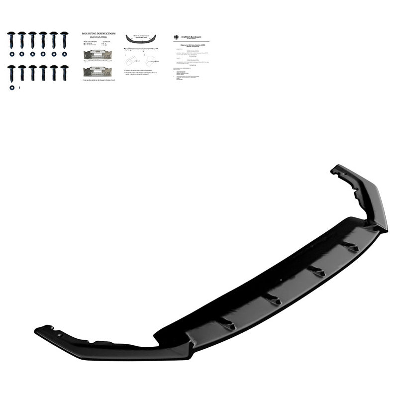 OneWay, přední spoiler, lesklá černá, vhodné pro Skoda Octavia IV RS HB/Kombi 2020-, OEM kvalita