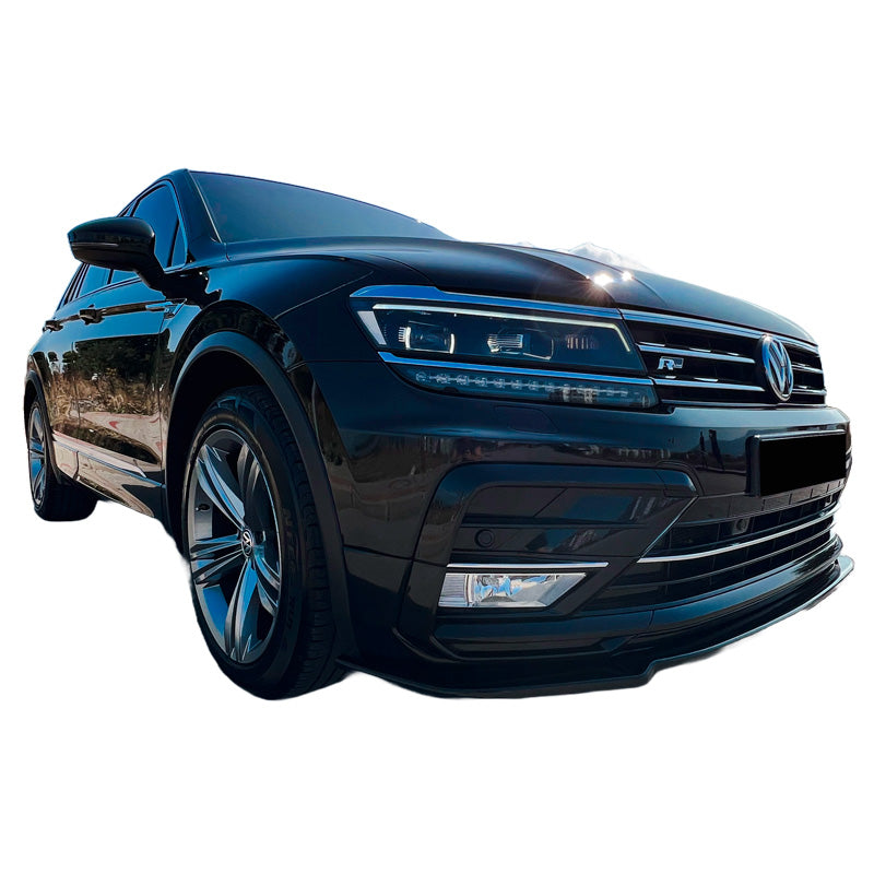 OneWay, Front spoiler, Glossy black, Fits Volkswagen Tiguan II R-Line 2016-2020 incl. Allspace