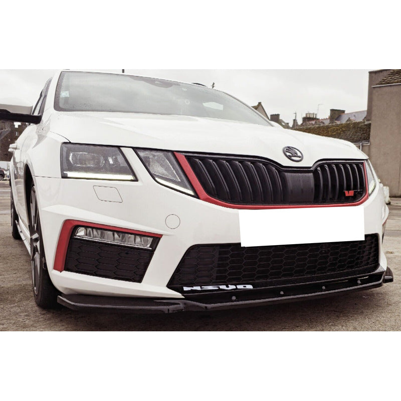 OneWay, Spoiler delantero, negro brillante, compatible con Skoda Octavia III RS HB/Kombi (2013-2016)
