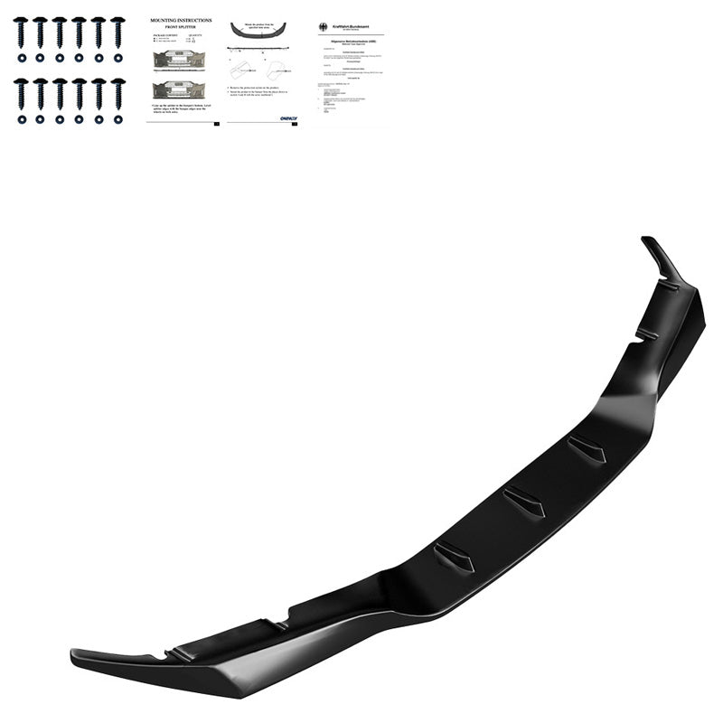 OneWay, přední spoiler, lesklá černá, pasuje na BMW M5 F90 PreFacelift 2018-2020, OEM-kvalita