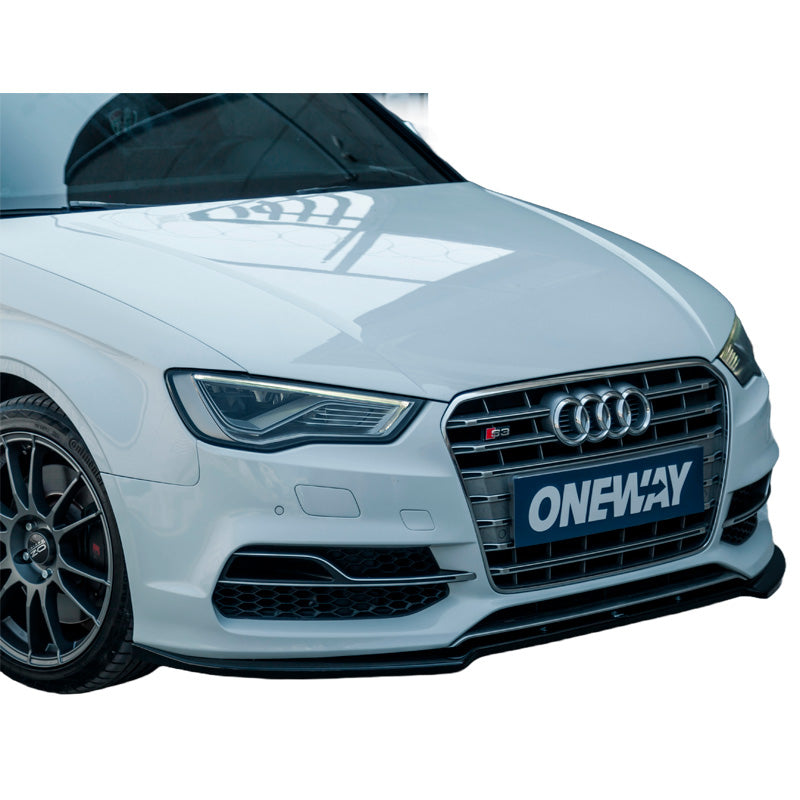 OneWay, Frontsplitter, Glanzend zwart, Geschikt voor Audi S3 8V (Sedan/Cabriolet) 2013-2016, Versie 2