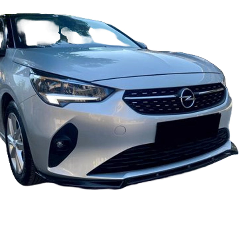 OneWay, dokładka przedniego zderzaka, czarny na wysoki połysk, pasuje do Opel Corsa F 2019-, jakość OEM, z atestem TÜV