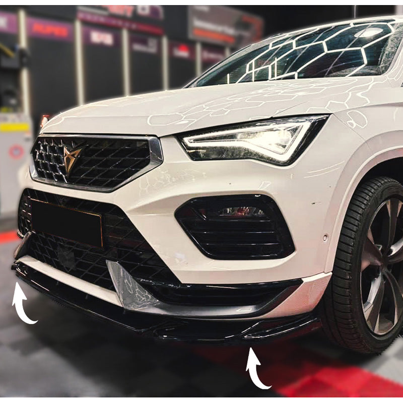 OneWay, Frontspoiler, Glossy Black, Passer til Cupra Ateca 2018-2024, OEM-kvalitet