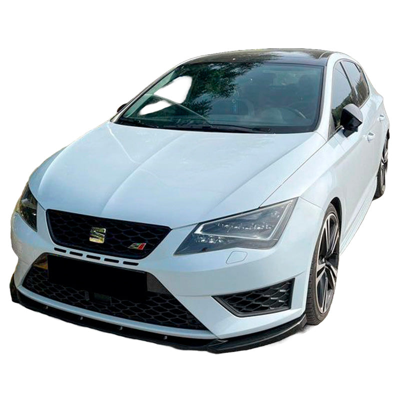 OneWay, spoiler delantero, negro brillante, compatible con Seat Leon (5F) HB/SC/ST FR/Cupra 2013-2016, Version 2