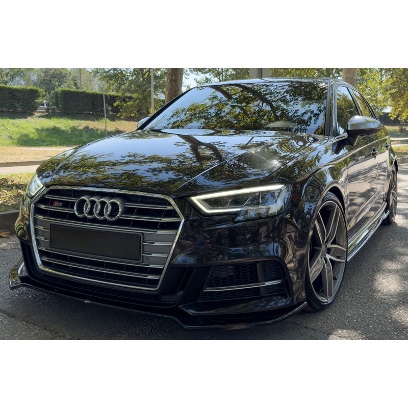 OneWay, spoiler anteriore, nero lucido, si adatta a Audi S3 Sportback 8V Facelift (2016-2020)