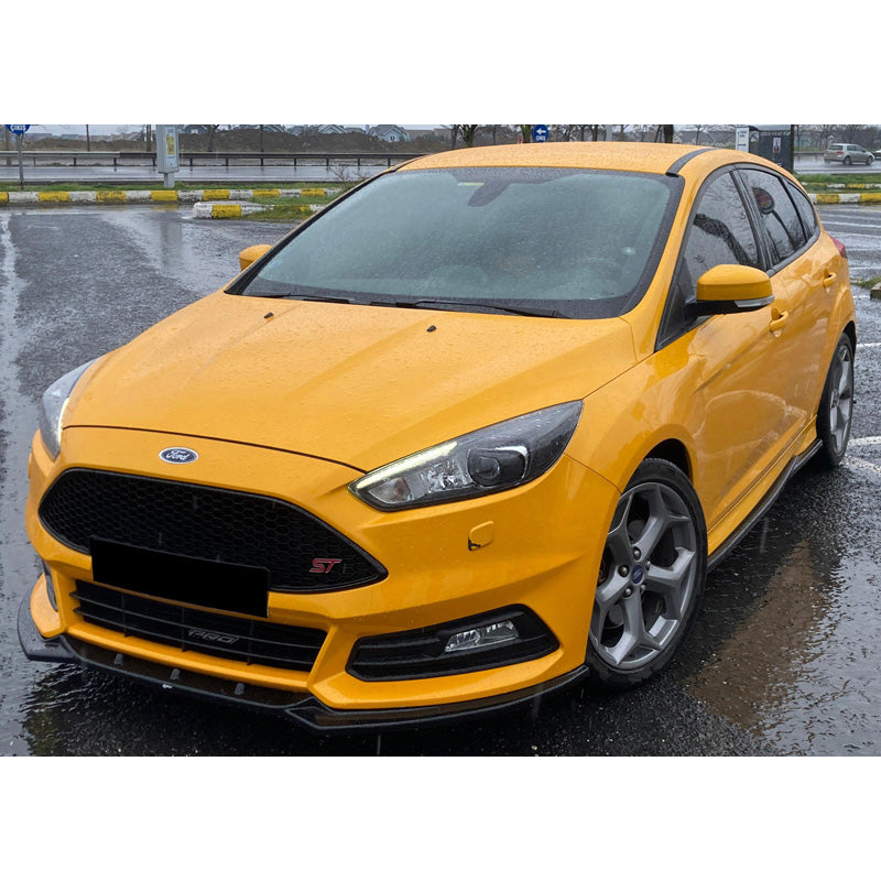 OneWay, spoiler anteriore, nero lucido, Si adatta a Ford Focus ST MK3 HB/Combi Facelift 2015-2018
