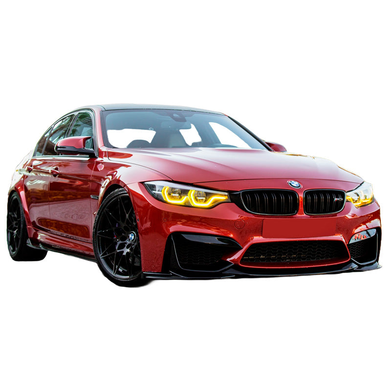 OneWay, Front spoiler, Glossy black, Fits BMW M3 F80 (2014-2018) & M4 F82 (2014-2021), 4-piece set
