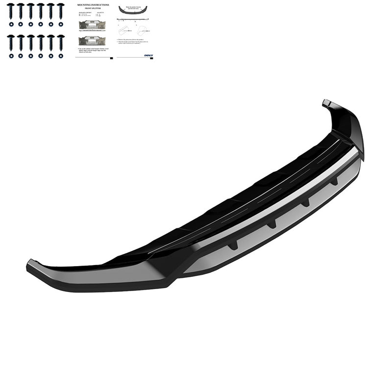 OneWay, Spoiler anteriore, nero lucido, Adatto a Volkswagen Touareg III R-Line Facelift 2024-, set da 2 pezzi