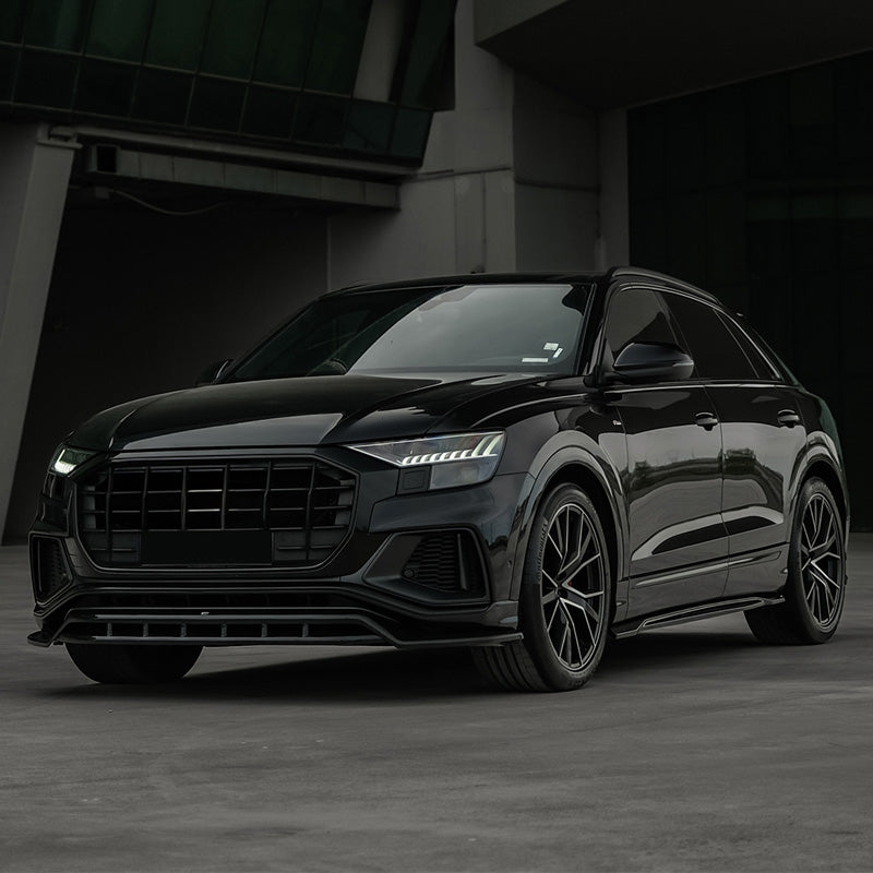 OneWay, Front Spoiler, Gloss Black, Fits Audi Q8 S-Line & SQ8 MK1 (2018-2023)