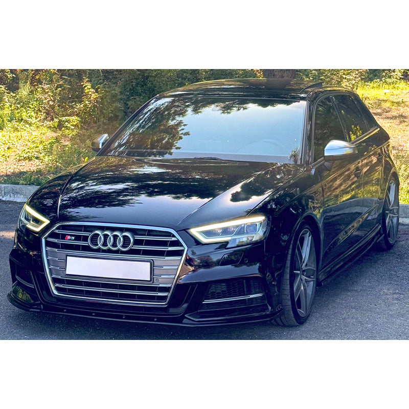 OneWay, Spoiler anteriore, nero lucido, Adatto a Audi S3 Sportback 8V Facelift 2016-2020, Version 2