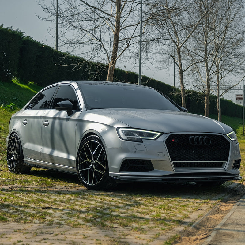 OneWay, frontspoiler, hoogglans zwart, Geschikt voor Audi A3 (8V) Sedan Facelift 2016-2020