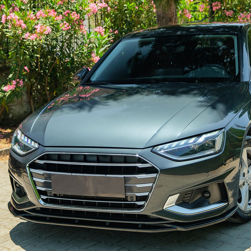 OneWay, przedni spoiler, czarny w połysku, pasuje do Audi A4 (B9) Sedan/Avant Facelift (2019-2024) z wyłączeniem S4/S-Line