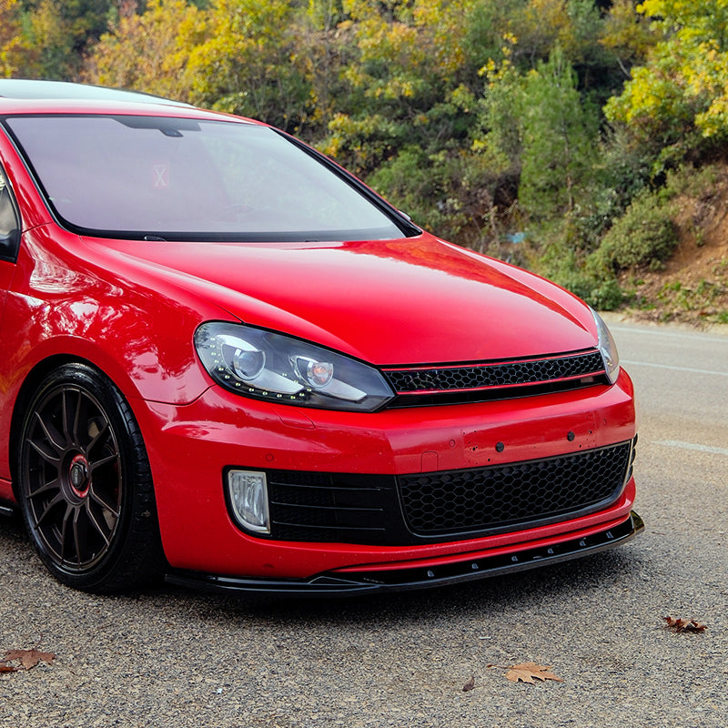 OneWay, Front spoiler, Gloss black, fits Volkswagen Golf VI GTi/GTD (2008-2012)