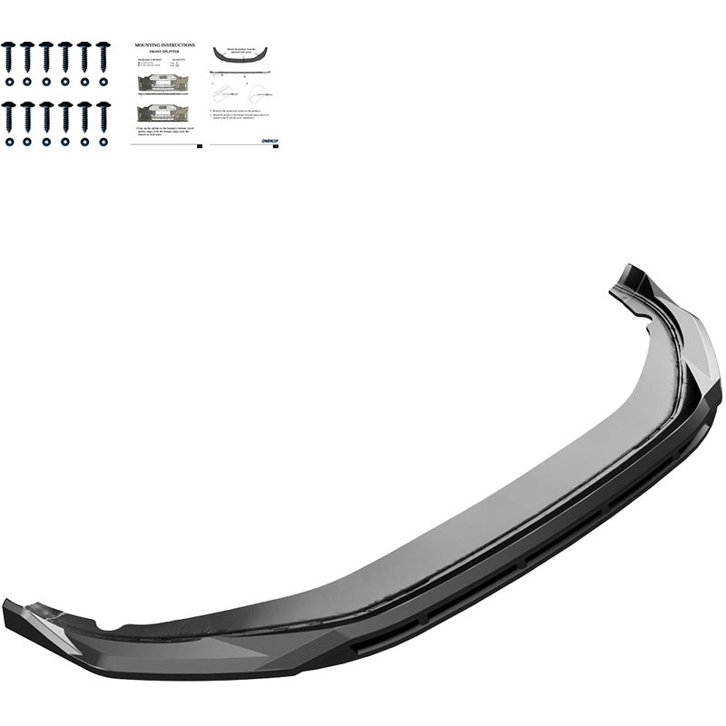 OneWay, Frontspoiler, Blank sort, passer til Volkswagen Tayron (R41) R-Line (2024-)