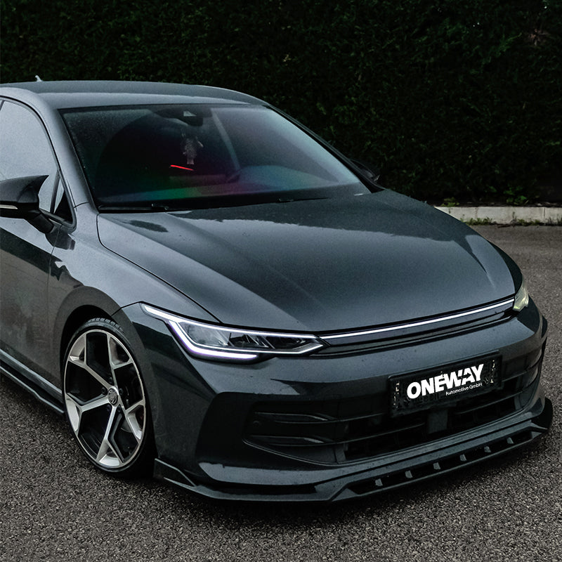 OneWay, přední spoiler, lesklá černá, pasuje na Volkswagen Golf VIII HB/Variant Facelift (2024-) kromě GTi/GTD/GTE/R/R-Line 'Version 2'