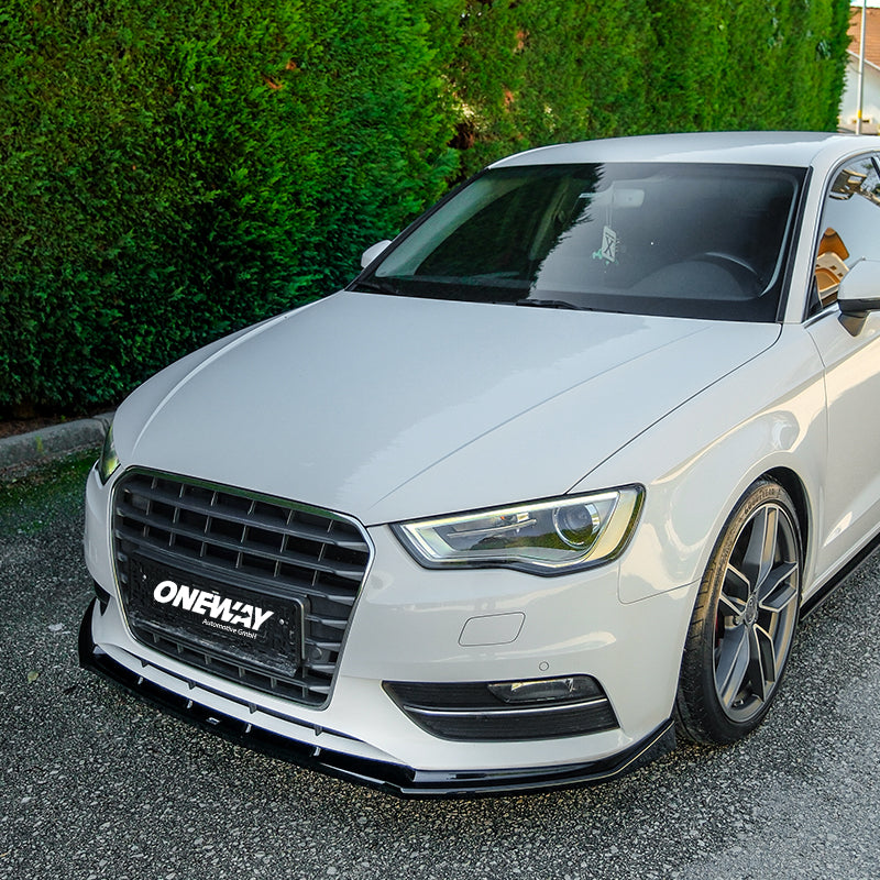 OneWay, Spoiler anteriore, nero lucido, adatto a Audi A3 (8V) HB 3 porte/Sportback/Limousine/Cabrio (2012-2016) escl. S-Line/S3/RS3