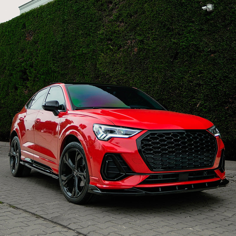 OneWay, spoiler avant, noir brillant, compatible avec Audi Q3 (F3B) S-Line & Q3 Sportback (F3N) S-Line (2019-2025) sauf RSQ3