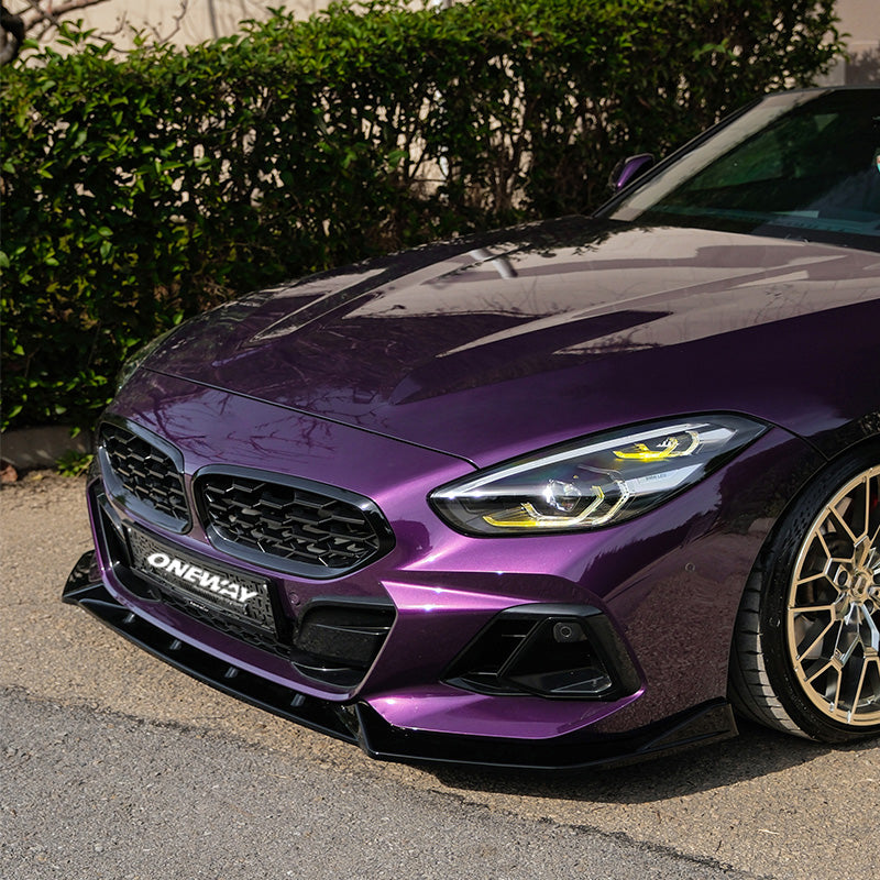 OneWay, Frontspoiler, Blank sort, passer til BMW Z4 (G29) M-Pack/M40i (2018-2022) & Facelift (2022-)