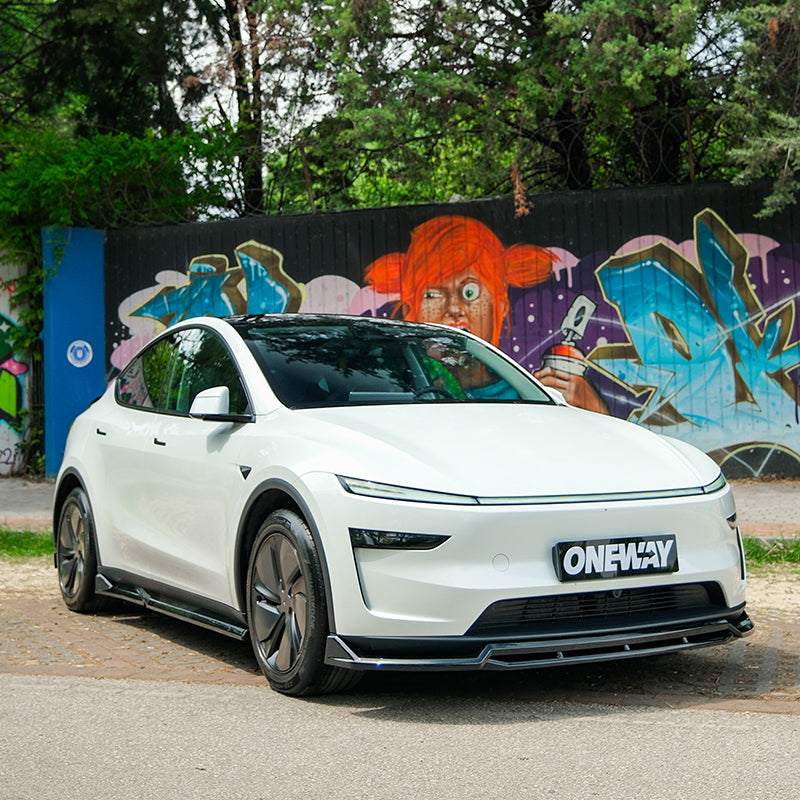 OneWay, Frontspoiler, Glossy black, passer til Tesla Model Y 'Juniper' FL (2025-)