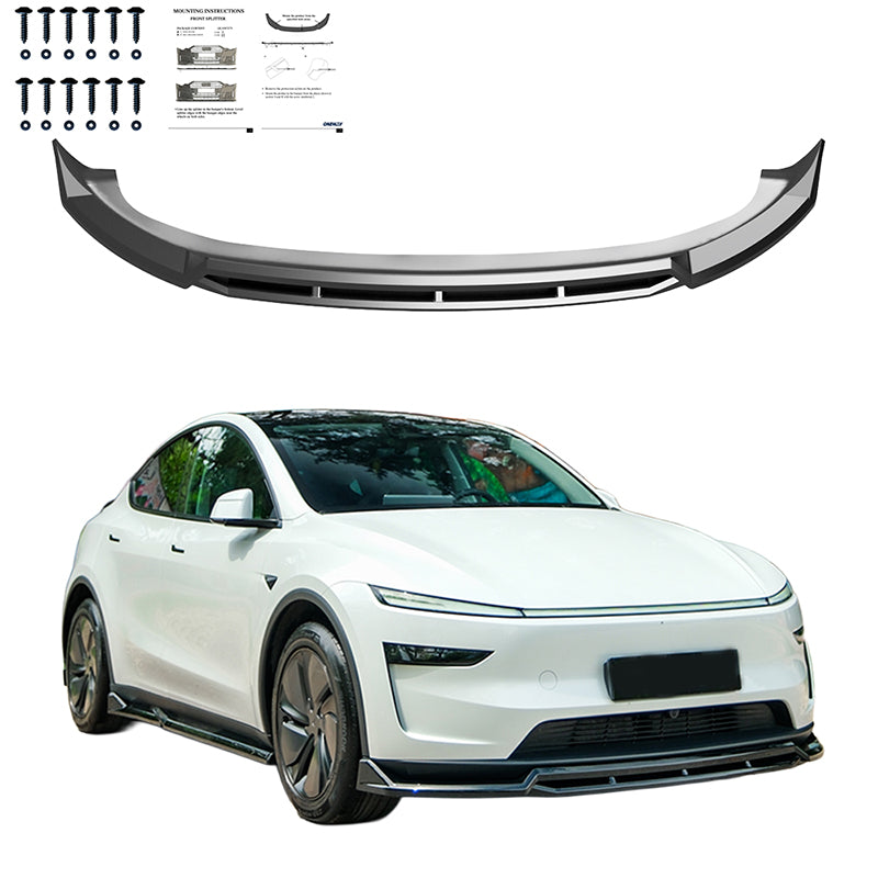 OneWay, Frontspoiler, Glossy black, passer til Tesla Model Y 'Juniper' FL (2025-)