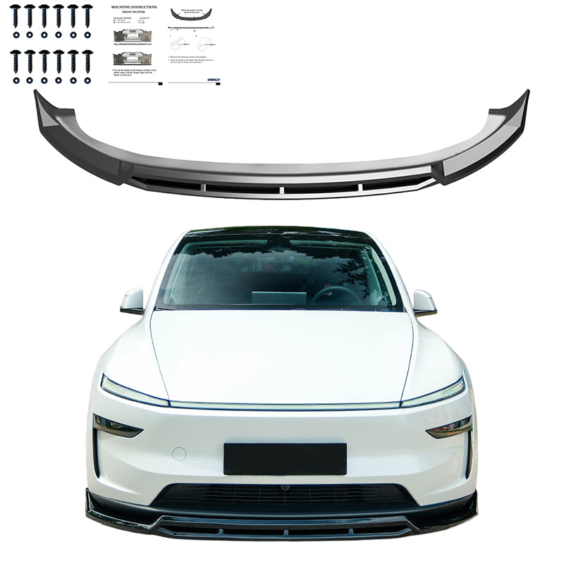 OneWay, Frontspoiler, Glossy black, passer til Tesla Model Y 'Juniper' FL (2025-)