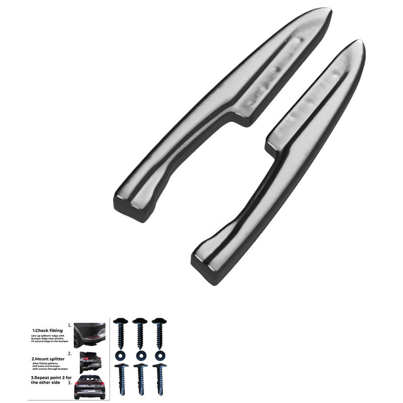 OneWay, Diffusori laterali paraurti posteriore, Nero lucido, Adatto a Volkswagen Touareg III R-Line (2018-), kit in 2 pezzi