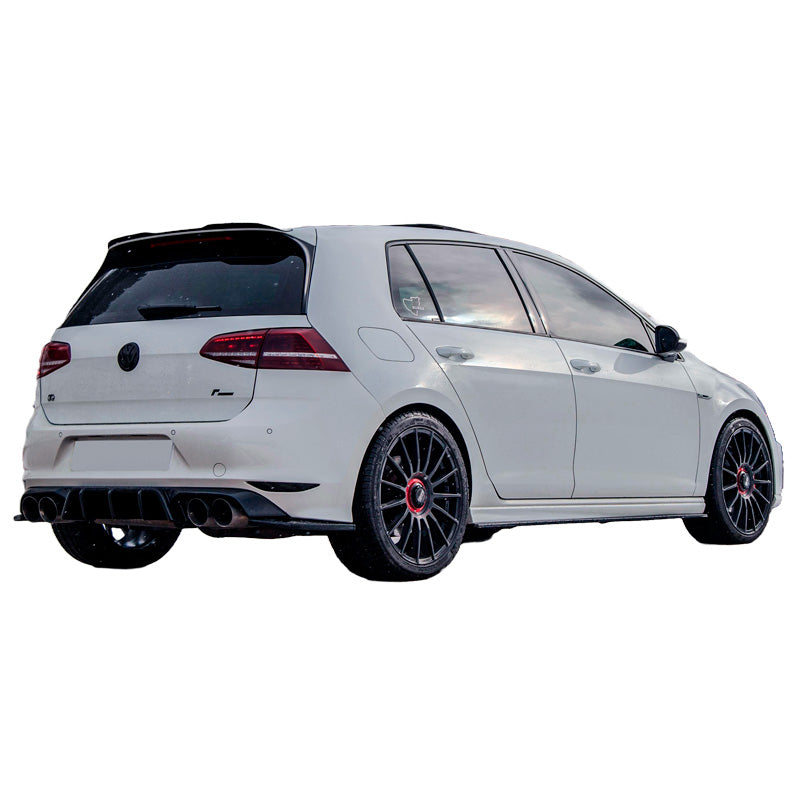 OneWay, Splitter laterali paraurti posteriore, Versione 3, Nero lucido, Adatto a Volkswagen Golf VII HB R (2013-2016), kit in 2 pezzi