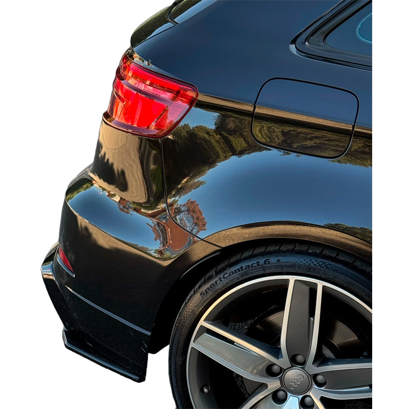 OneWay, Splitter del paraurti posteriore, nero lucido, Compatibile con Audi S3 Sportback 8V Facelift (2016-2020)
