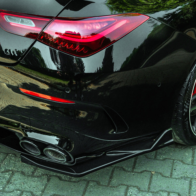 OneWay, Underlæbe, højglans sort, 2-delt sæt, passer til Mercedes CLA (C118/X118) Coupe/Shooting Brake CLA35/CLA45 AMG Aero Pack (2019-2023)