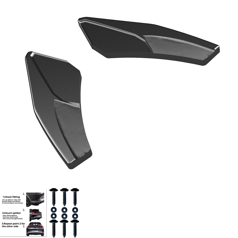 OneWay, dokładka przedniego zderzaka, błyszcząca czerń, pasuje do Audi A3 (8Y) Sportback S-Line/S3 Facelift (2025-)