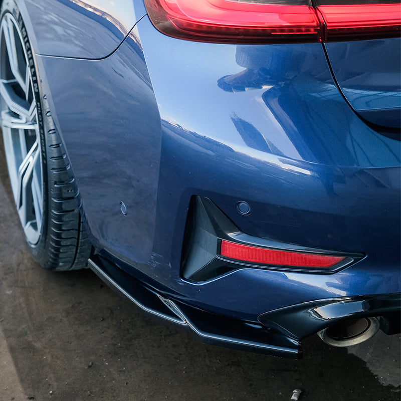 OneWay, spodní lišta, zadní, lesklá černá, 2 ks, vhodné pro BMW 3-Serie G20/G21 Sedan/Touring Sport Line (2018-2022)