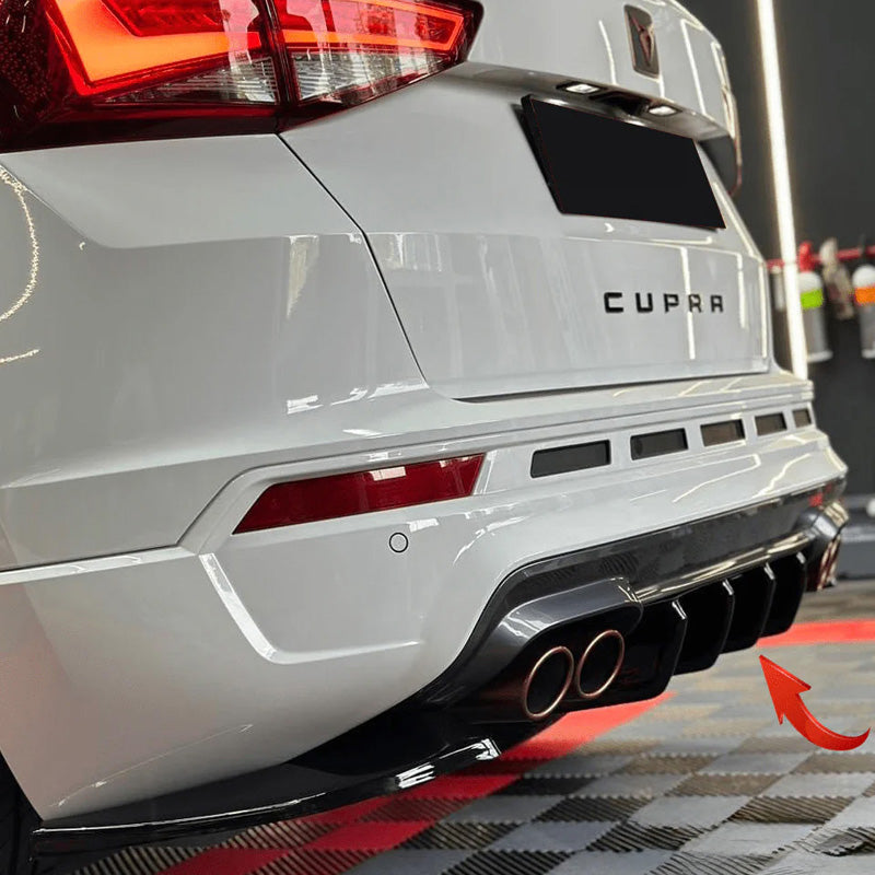 OneWay, Bagkofanger diffuser, Blank sort, Passer til Cupra Ateca 2018-, 'Sporty Design'
