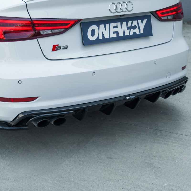 OneWay, difuzor zadního nárazníku, lesklá černá, vhodné pro Audi S3 Sedan 8V 2013-2016