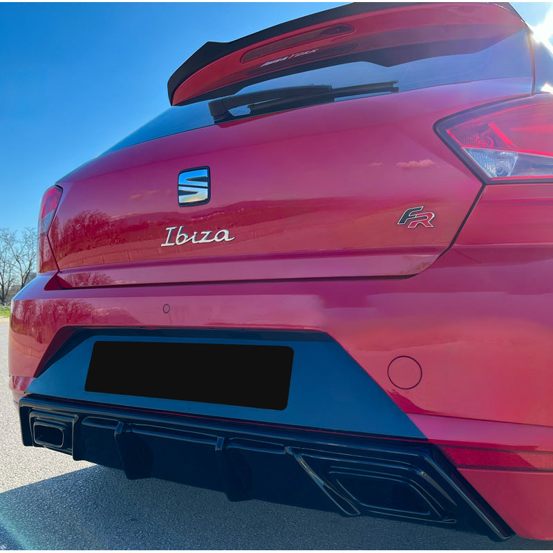 OneWay, Diffusore del paraurti posteriore, nero lucido, Compatibile con Seat Ibiza (6F) 2017- incl. FR