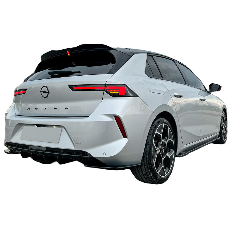 OneWay, difusor del parachoques trasero, negro brillante, compatible con Opel Astra L HB 2021-