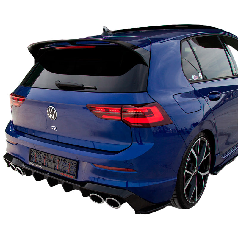 OneWay, diffusore per paraurti posteriore, nero lucido, si adatta a Volkswagen Golf VIII HB R (2020-)