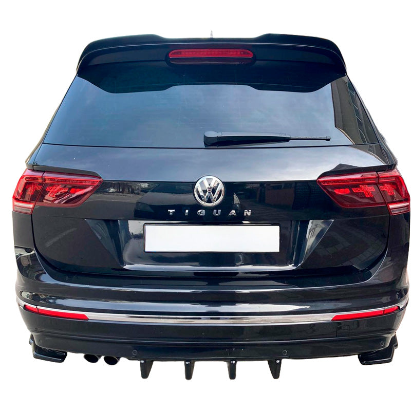 OneWay, diffusore del paraurti posteriore, nero lucido, adatto a Volkswagen Tiguan II Standard/R-Line (2016-2020)
