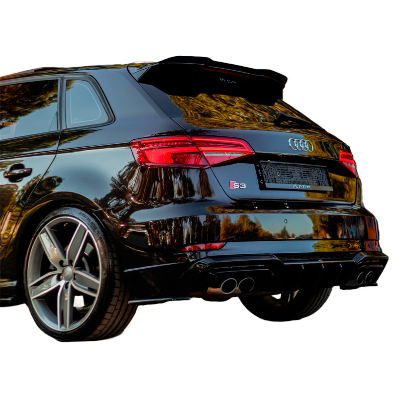 OneWay, diffusore del paraurti posteriore, nero lucido, adatto a Audi S3 Sportback 8V Facelift (2016-2020)