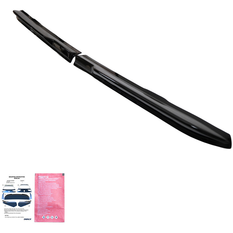 OneWay, Tagspoiler, Gloss Sort, passer til Ford Transit Custom (V710) (2023-) & Volkswagen Transporter T7 (2024-) (med 2 bagdøre)