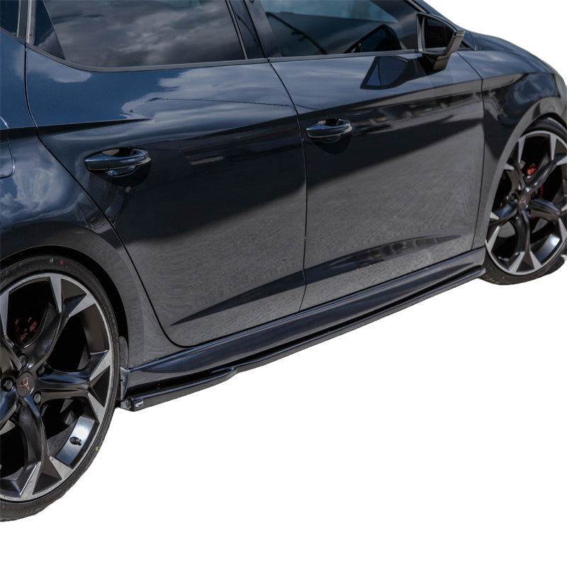 OneWay, Sideskørter, Glossy Sort, Passer til Seat Leon (5F) HB/ST 2013-2020, 'Elegance' – 2 dele