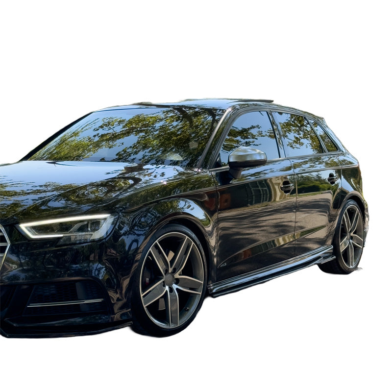 OneWay, minigonne, nero lucido, adatto a Audi S3 8V/8V Facelift Sportback (2013-2020) – 2 pezzi