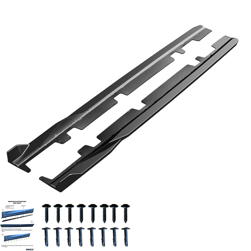 OneWay, minigonne, nero lucido, adatto a Ford Fiesta ST/ST-Line MK8 (2017-), 2 pezzi