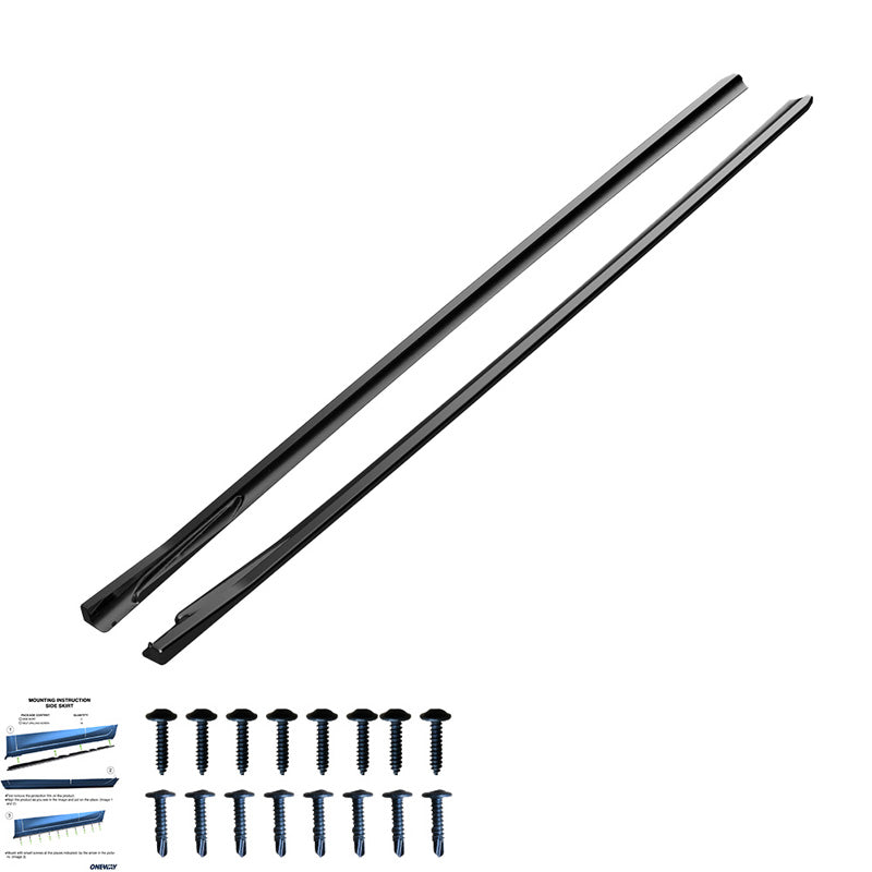 OneWay, minigonne, nero lucido, adatto a BMW i4 G26 M-Pack 2021-, set da 2 pezzi