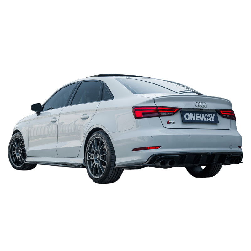 OneWay, Zijk skirts, Glanszwart, Past op Audi S3 8V/8V Facelift Sedan/Convertible (2013-2020)
