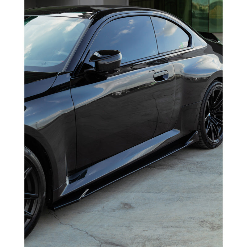 OneWay, Minigonne laterali, Nero lucido, Compatibile con BMW M2 G87 Coupe (2023-), set in 2 pezzi