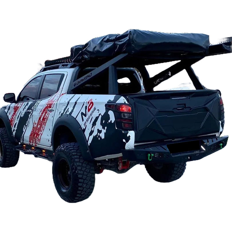 OneWay, Bagklapcover, Mat Sort, Passer til Mitsubishi L200 Triton 5/6 (2015-), ABS-plast